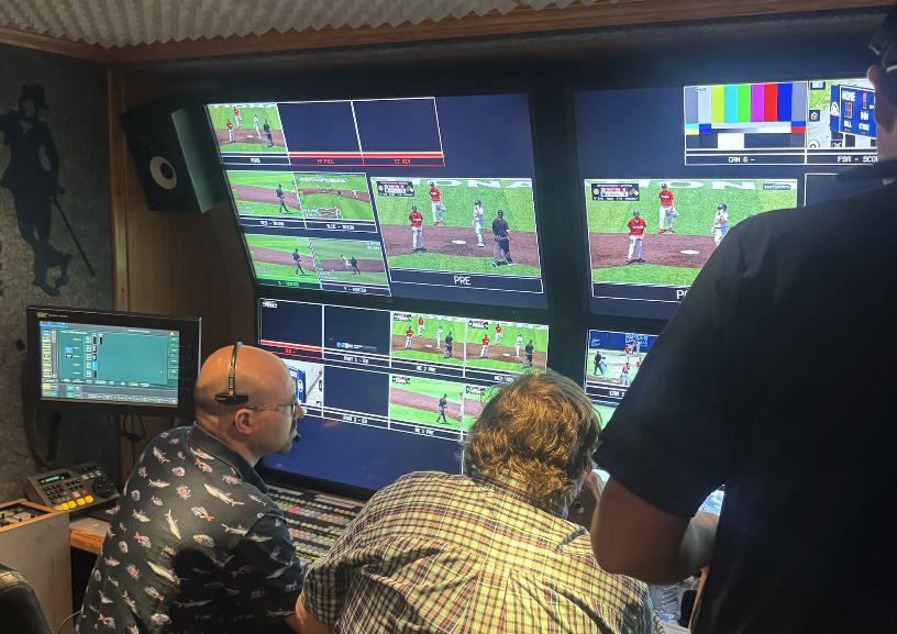 Ripken National Championships production crew in the CBS Sports broadcast truck.