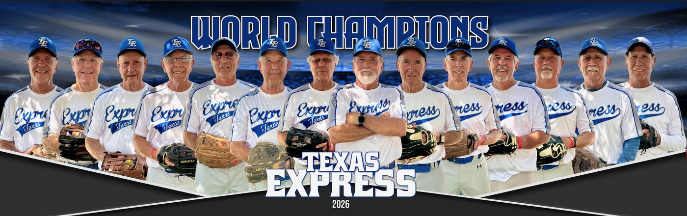 The Texas Express , a team of players 85 years and older, still competing in a USSSA tournament.