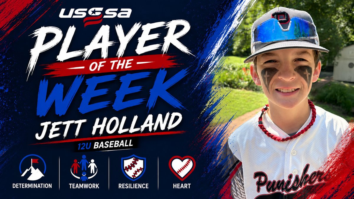 Jett Holland, USSSA Player of the Week, Oklahoma United 12U Baseball.