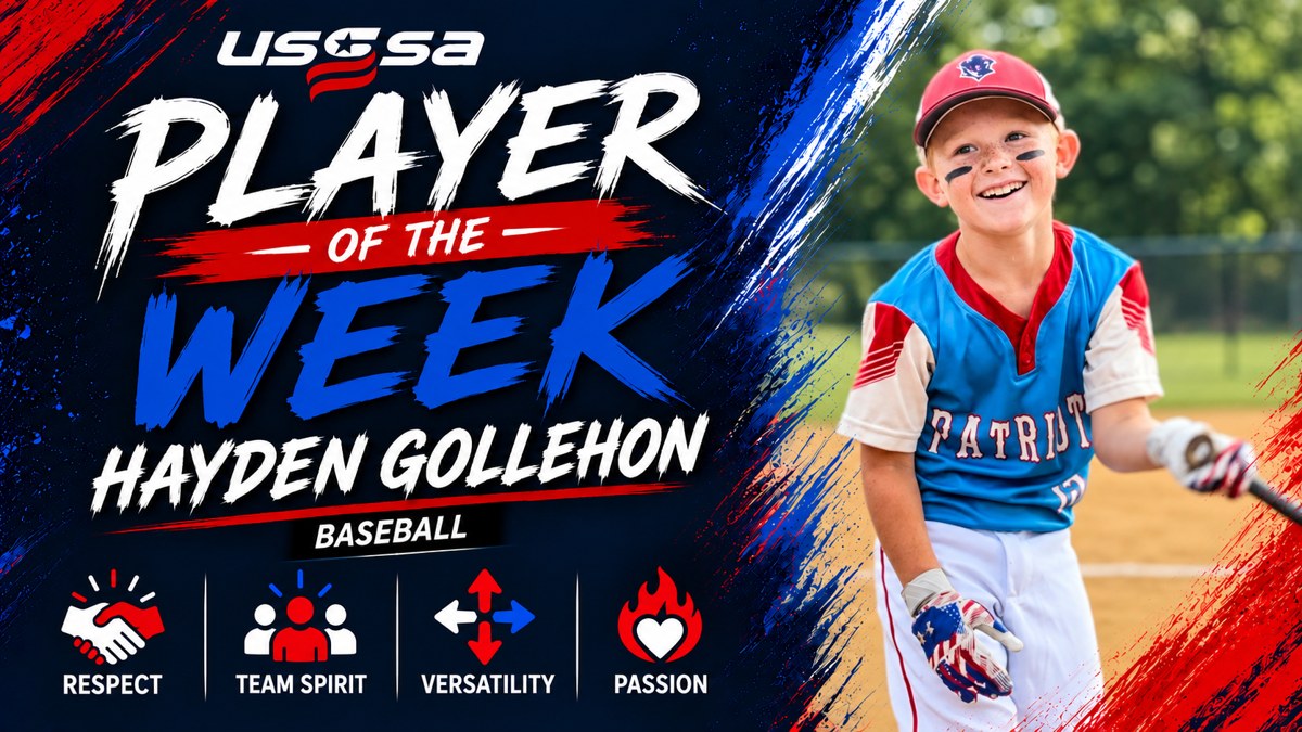 Hayden Gollehon, USSSA Player of the Week, Jr Patriots 10U Baseball, Tennessee.